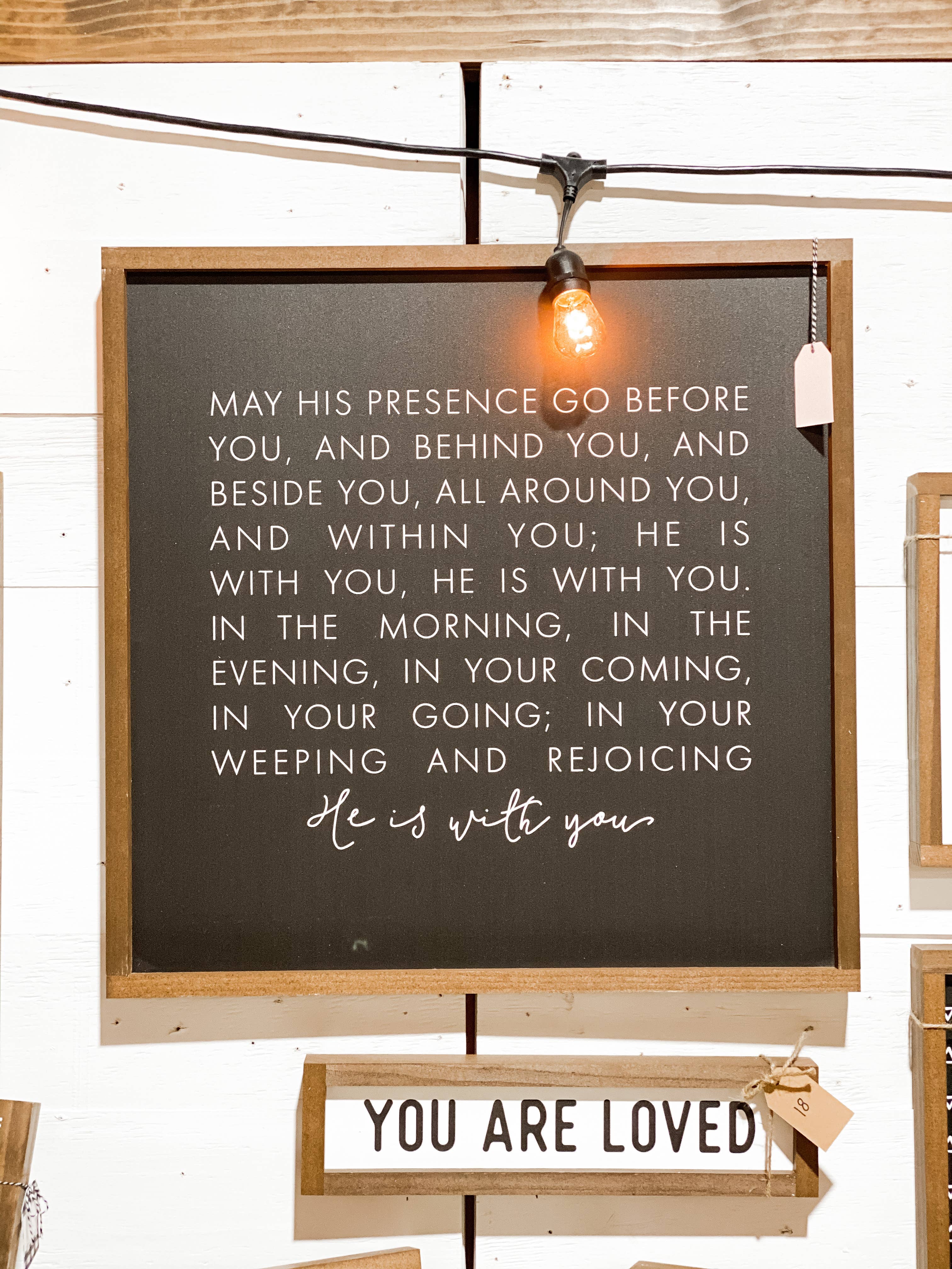 Lily and Sparrow - Wholesale Sign - The Blessing: May His Presence Go Before You and Behind You0