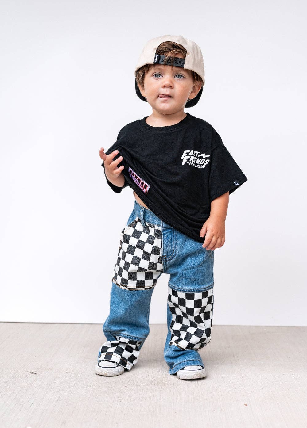 Little Trouble - Vendita all'ingrosso Jeans - Bambini - Jeans larghi a quadri3