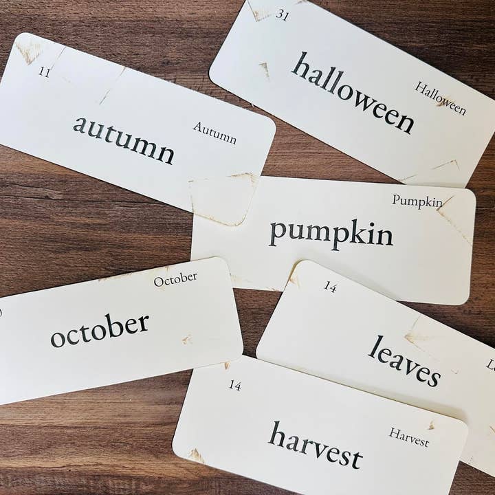 Joy Grace Home Designs - Wholesale Decorative Tabletop Object - Handmade Vintage Inspired Seasonal Autumn FlashcardsÂ