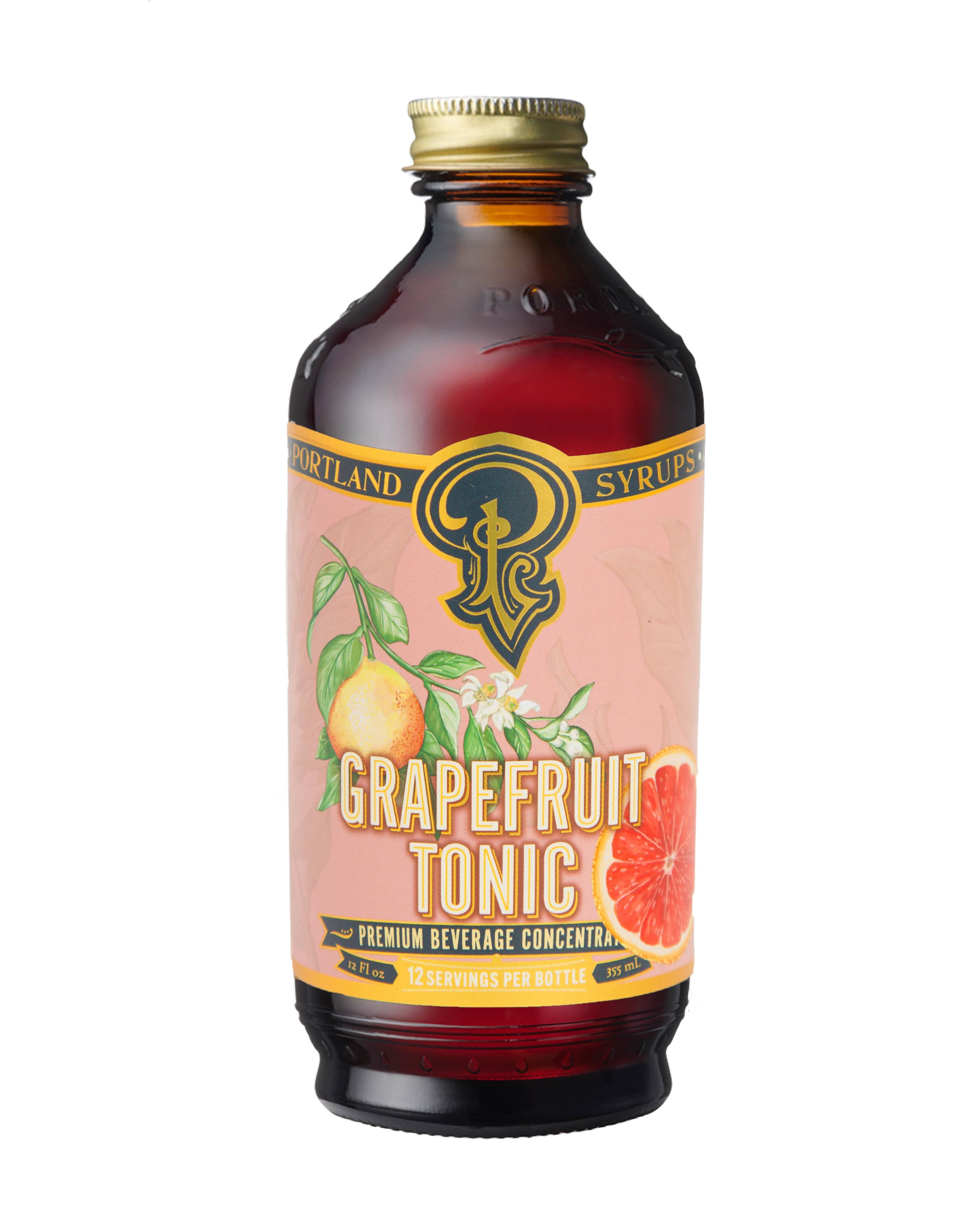 Portland Syrups - Wholesale Cocktail Mix/Syrup - Grapefruit Tonic 12oz - cocktail / mocktail beverage mixer