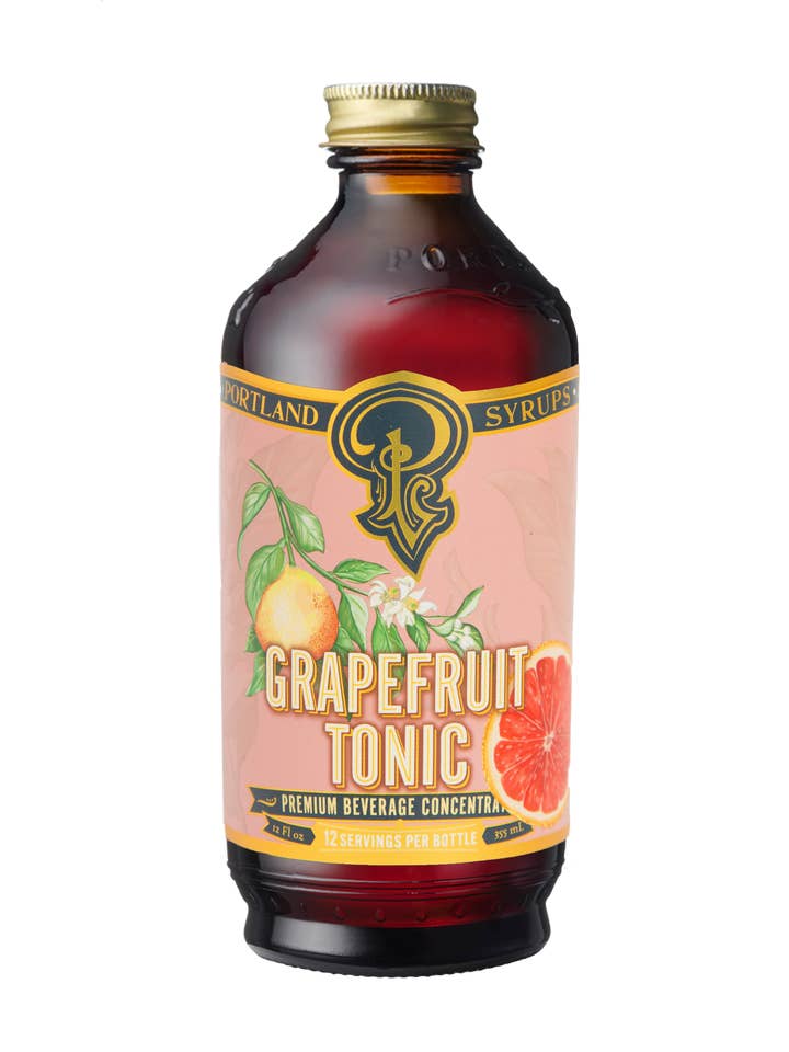 Grapefruit Tonic 12oz - cocktail / mocktail beverage mixer for wholesale by Portland Syrups