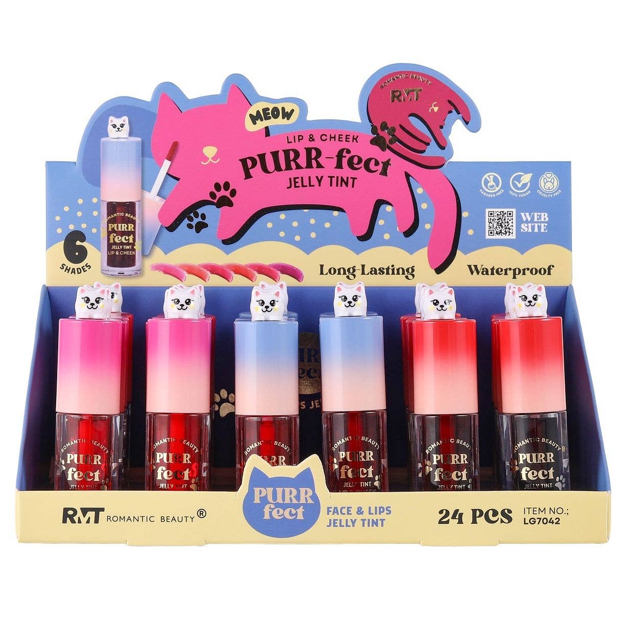 Diacly - Wholesale Lip Stain/Dye/Tint - 24pk Meow Purr Fect Lip Cheek Face Jelly Tint0