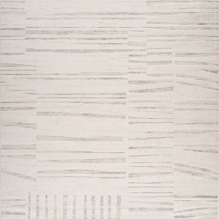 Boho Contemporary Abstract Beige Cream Indoor Area Rug for wholesale by Koshani