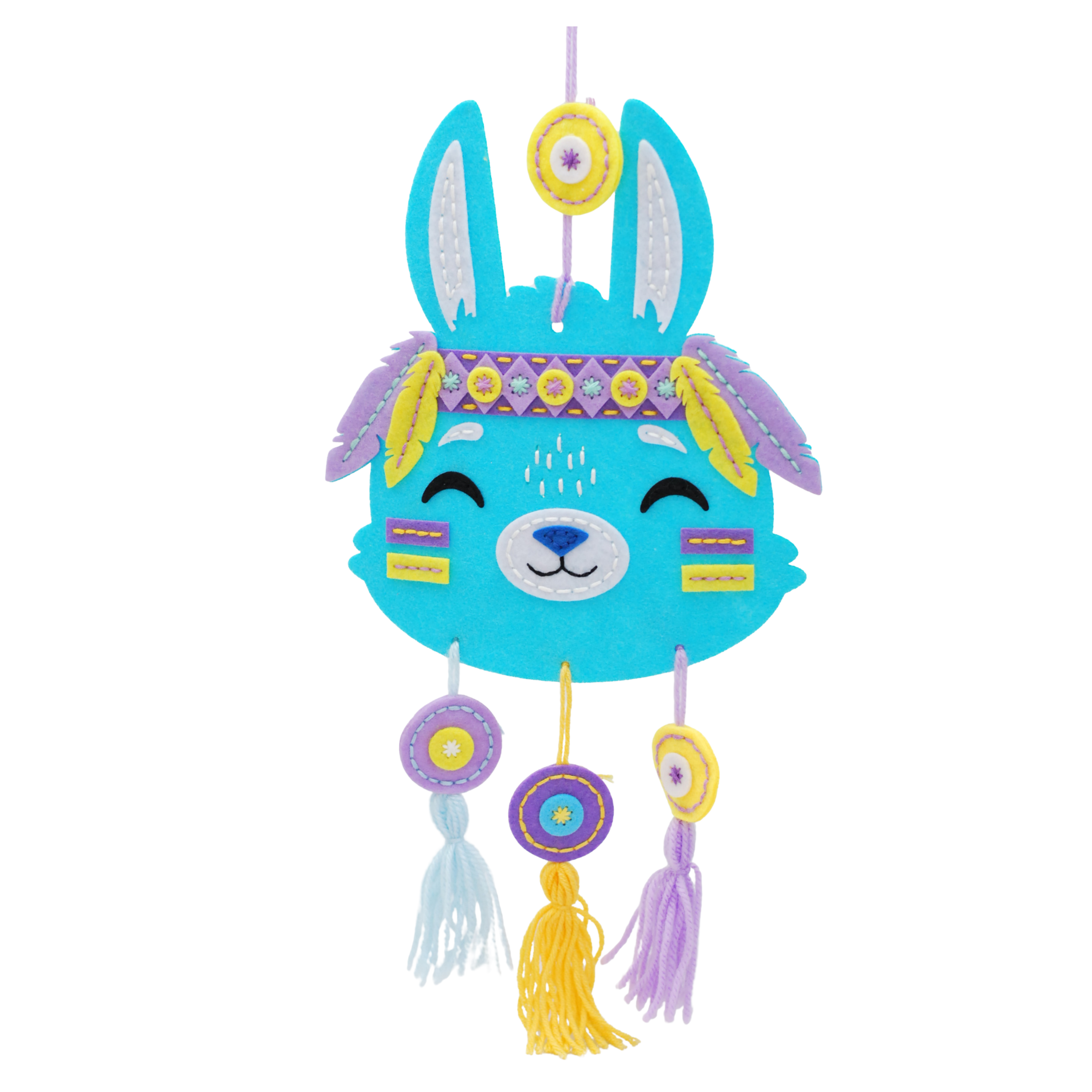 Fainotoys – Großhandel Bastelset – Kinder – APLI Krapli - APLI Krapli Filzwandfahne Nähset Hase Vorgefertigter Filz Faden & Sichere Nadel Ab 6 Jahren1