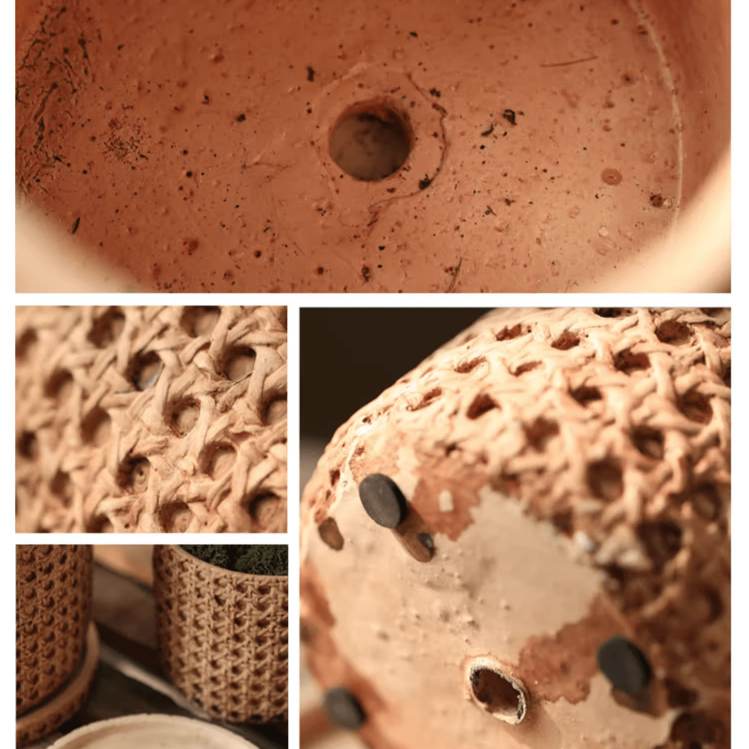 Rustic Reach - Vente Pot - Pot à ciment en fausse grille tissée9