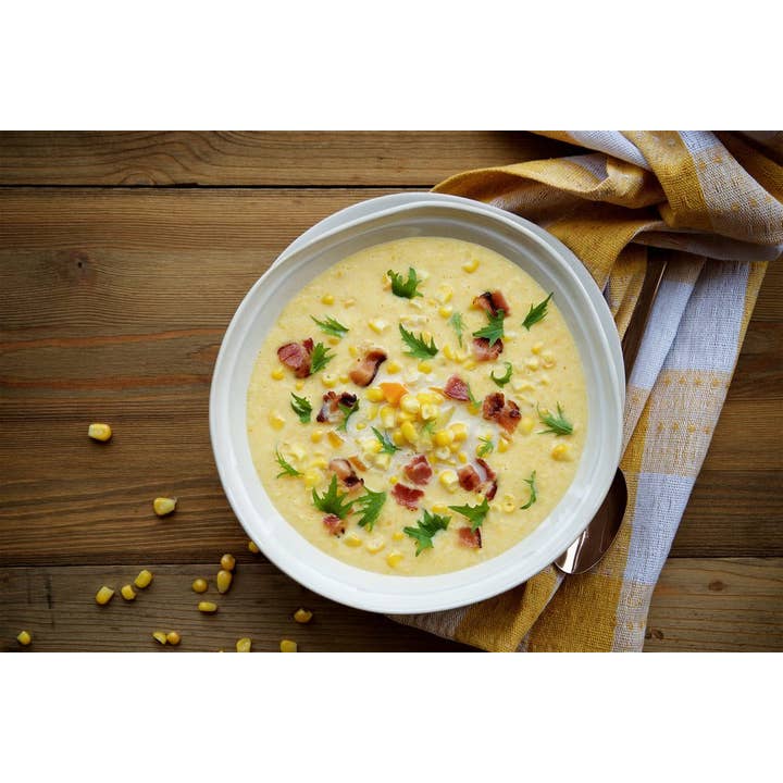 All Fresh Seafood - Wholesale Soup - King Crab Sweet Corn Chowder, Retail Packed, 16 oz1