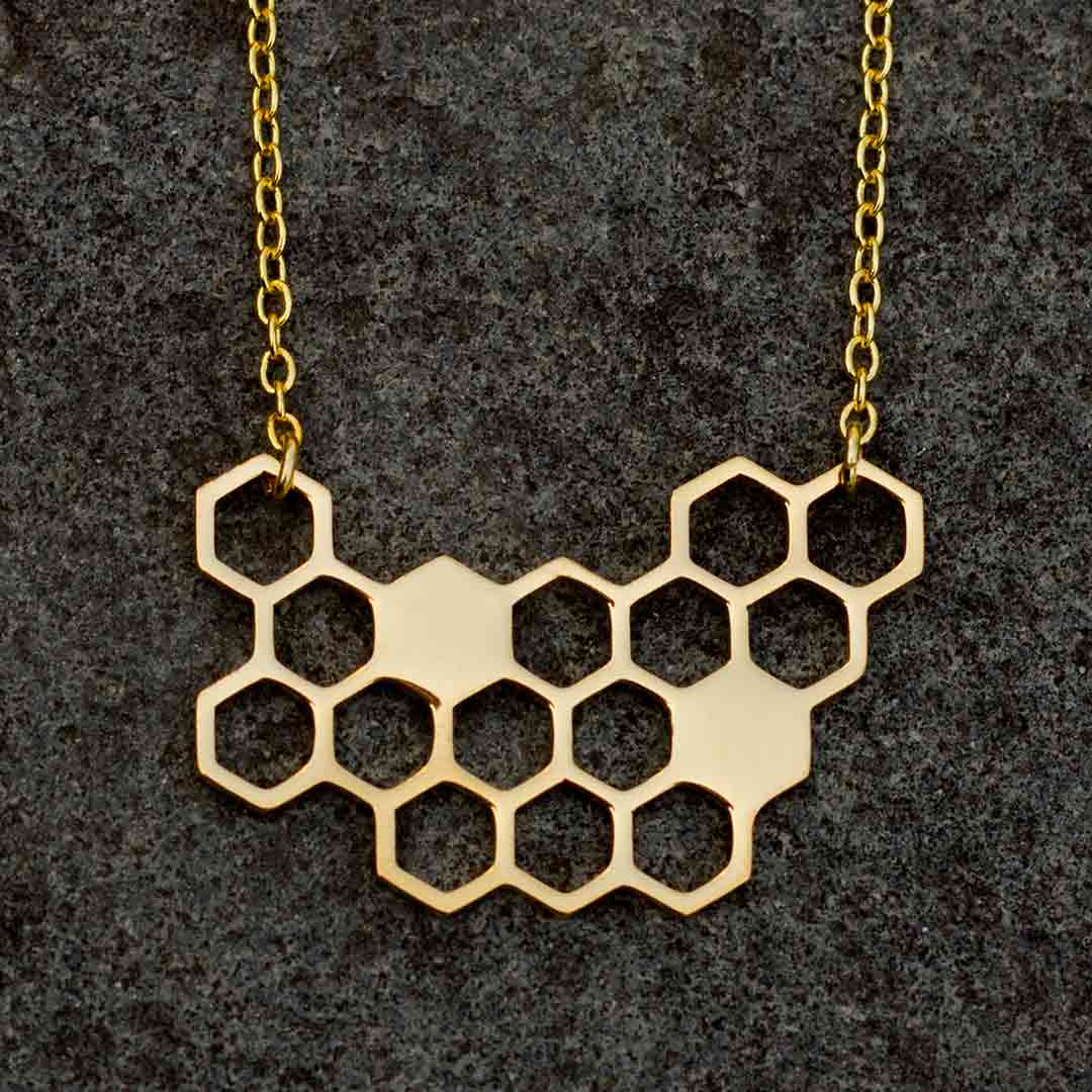 Boutique Academia - Vente Colliers à pendentif - Collier en nid d'abeille6