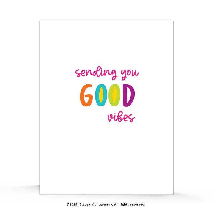 Good Vibes Encouragement Card for wholesale by Stacey M Design