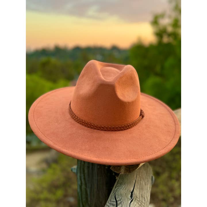 Justin & Taylor - Wholesale Fedora - Women's - Farmers Fest || Braided Belt Brimmed Fedora1