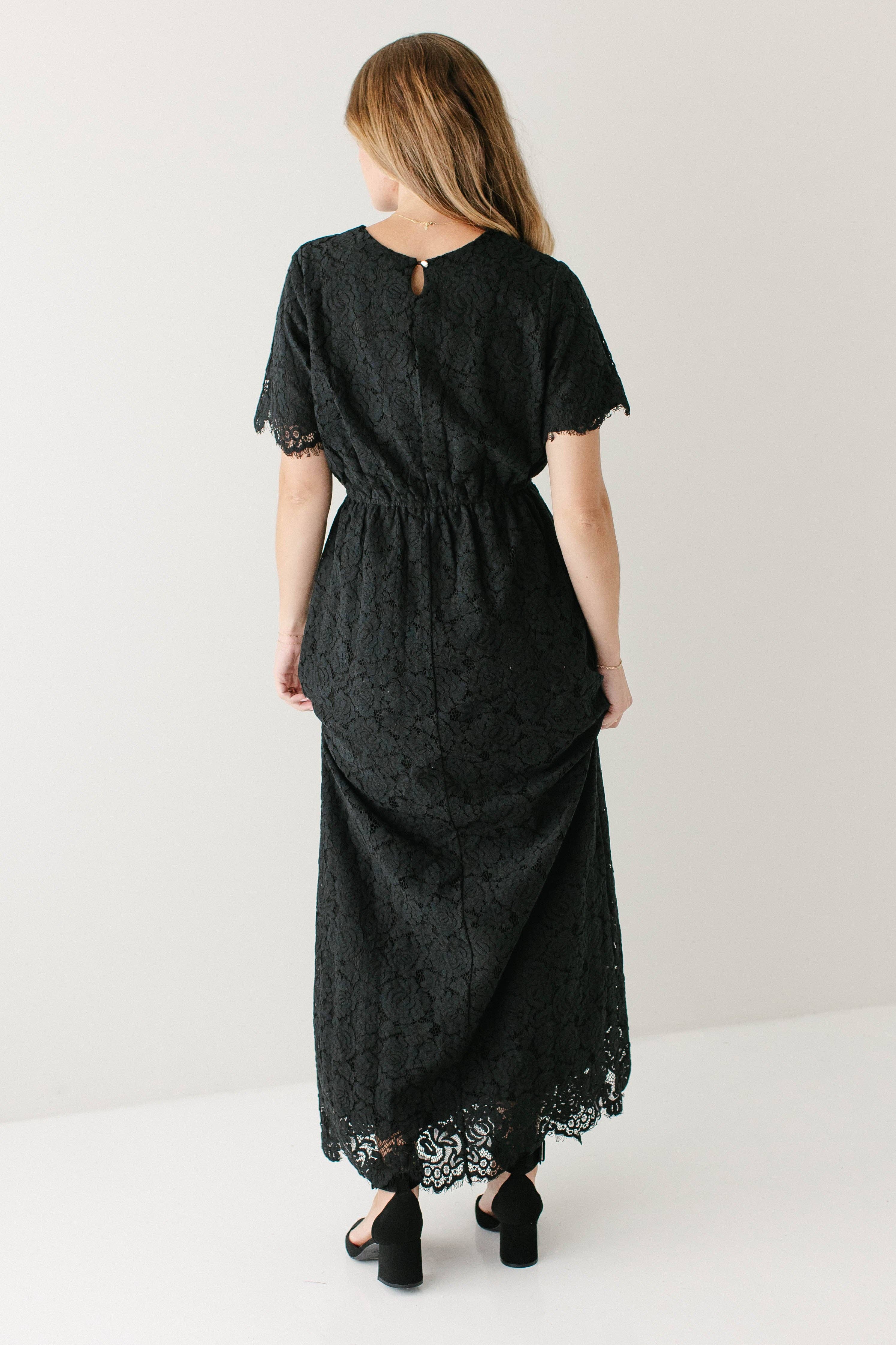 The Main Street Exchange - Wholesale Dress - Women's - 'Odessa' Round Neck Lace Maxi Dress4