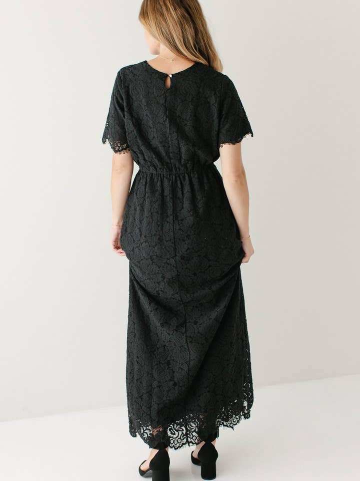 The Main Street Exchange - Wholesale Dress - Women's - 'Odessa' Round Neck Lace Maxi Dress4