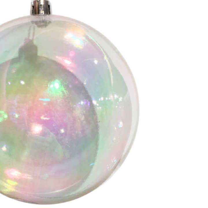 David Christopher's Collection - Wholesale Ornament - Clear Iridescent Plastic Ball Christmas Ornament 8"