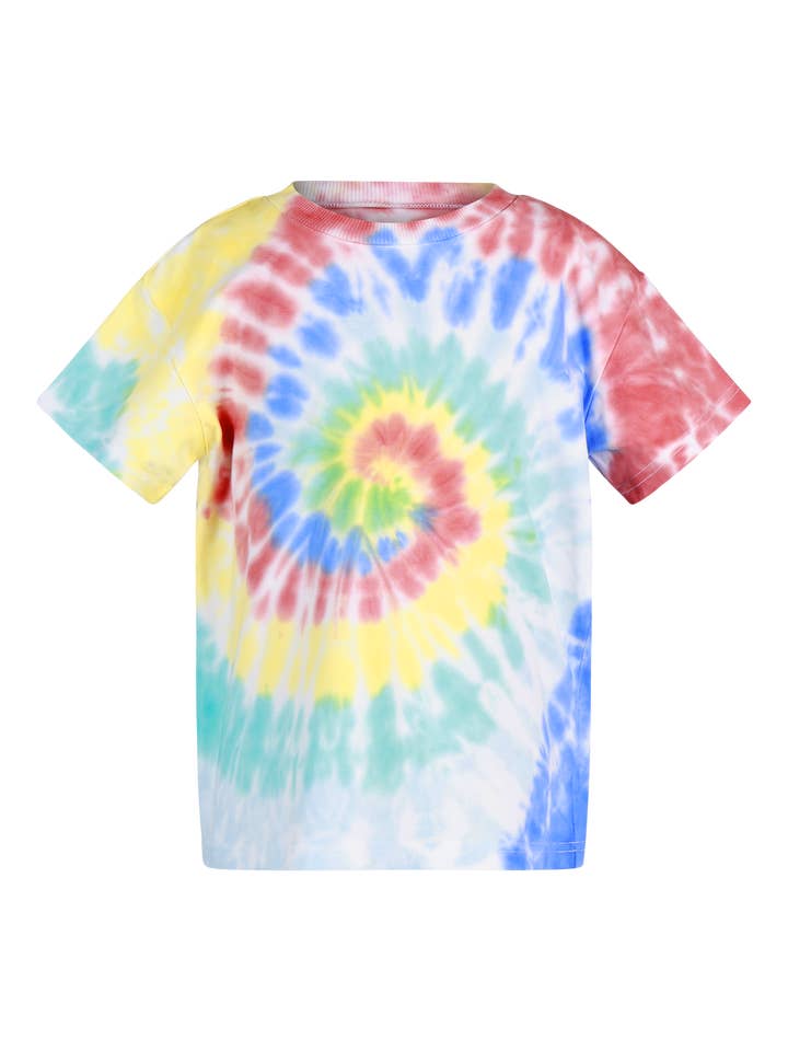Rainbow COSMIC POWERS TIE DYE SHORT SLEEVE T-SHIRT for wholesale on Faire3