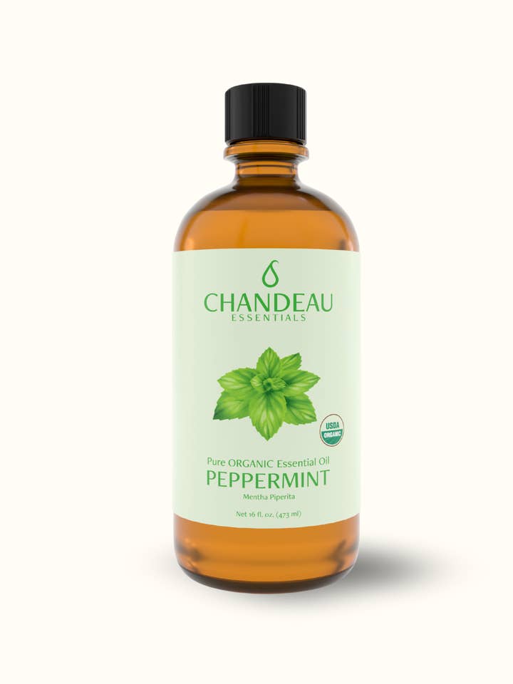 Huile essentielle de menthe poivrée biologique 16 oz pour la vente par Chandeau Essentials