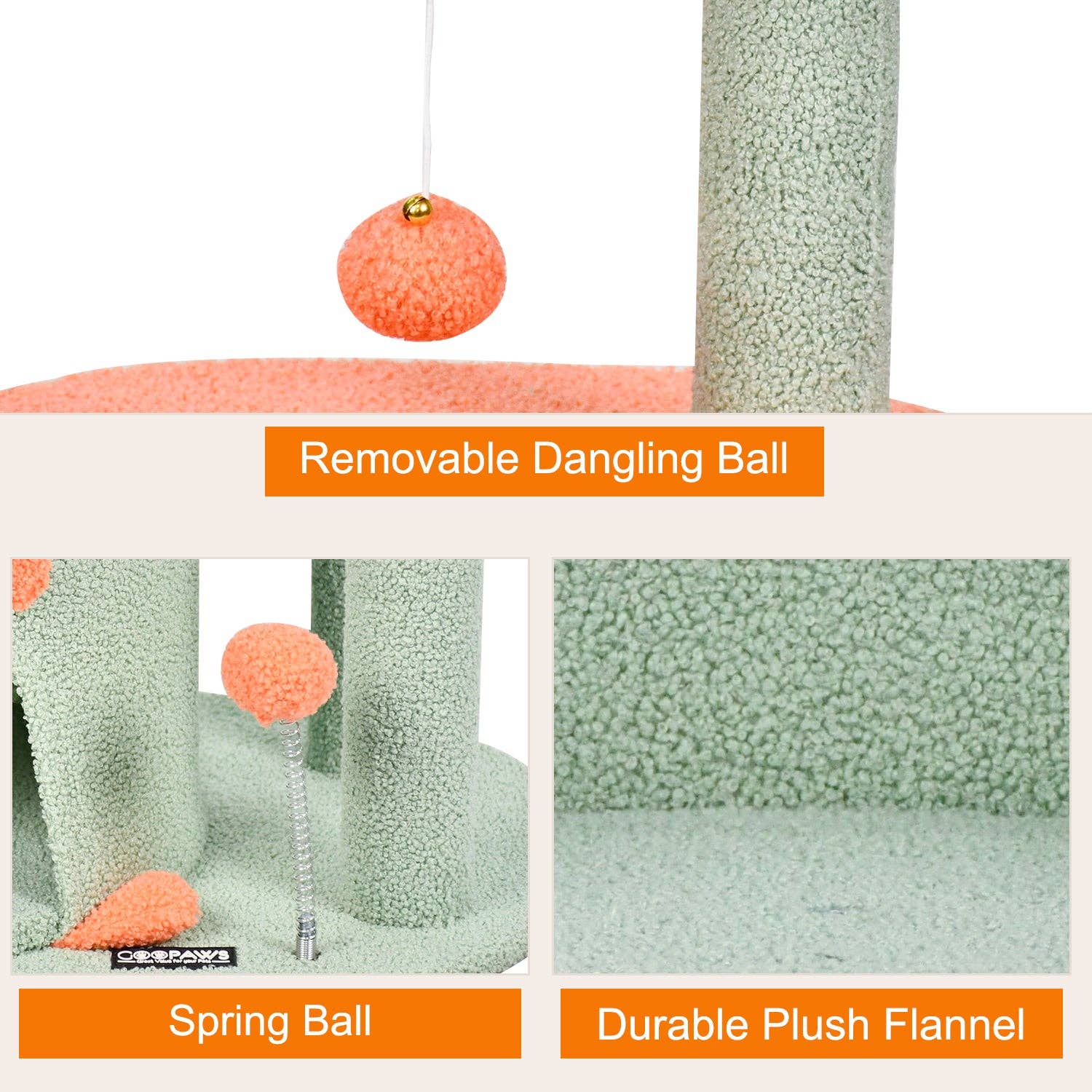 Green GOOPAWS 33-in Faux Fur Top Perch Cat Tree & Condo, Green, 33.9'' for wholesale on Faire4