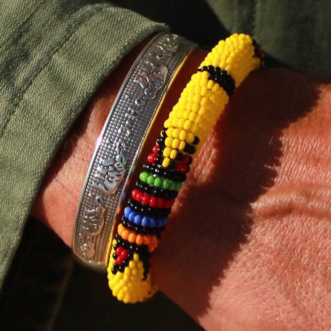 BRACELET MASAI JAUNE pour la vente par Hippie Crew