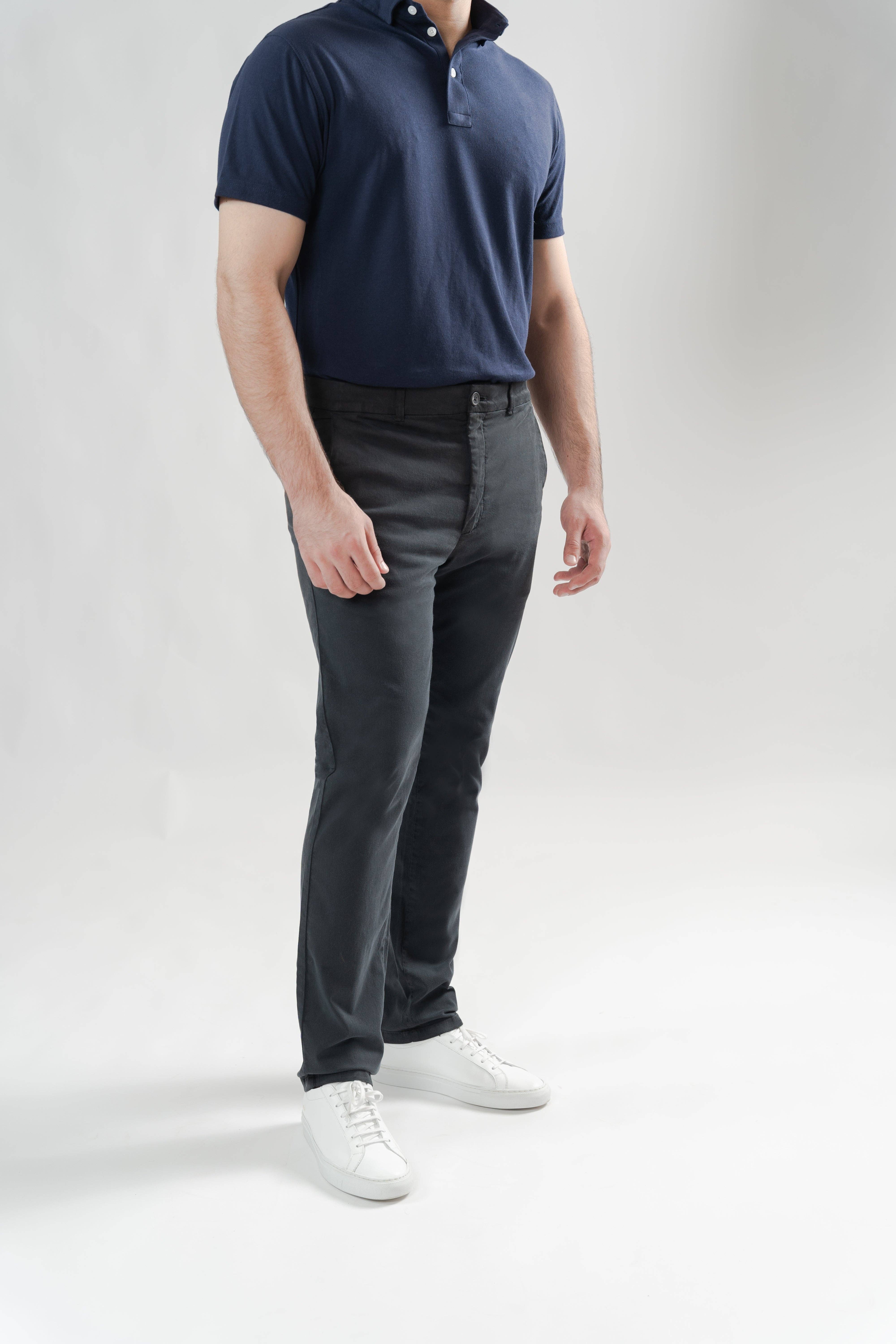 BRISK - Wholesale Pants - Men's - Dark Grey UltraFlex Slim Fit Chino3