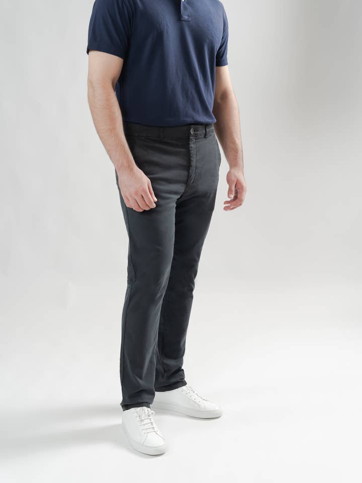 BRISK - Wholesale Pants - Men's - Dark Grey UltraFlex Slim Fit Chino3