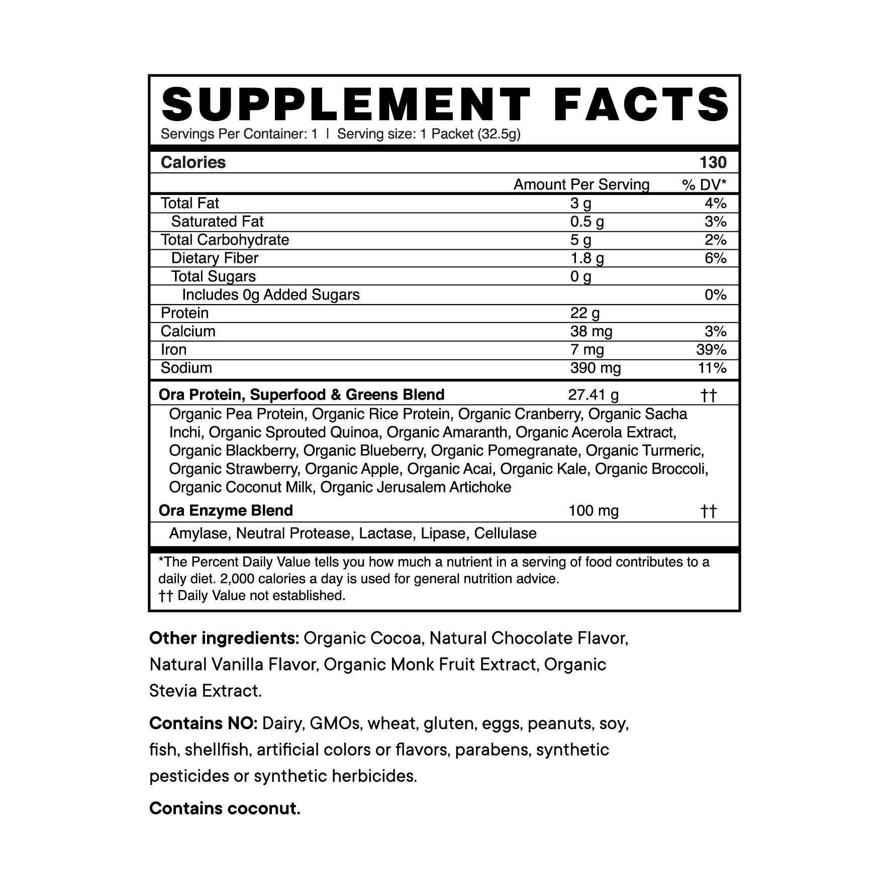 Ora Organic – wholesale Protein/superfood powder – So Lean & So Clean - Protein Powder - Chocolate (1 serv)1