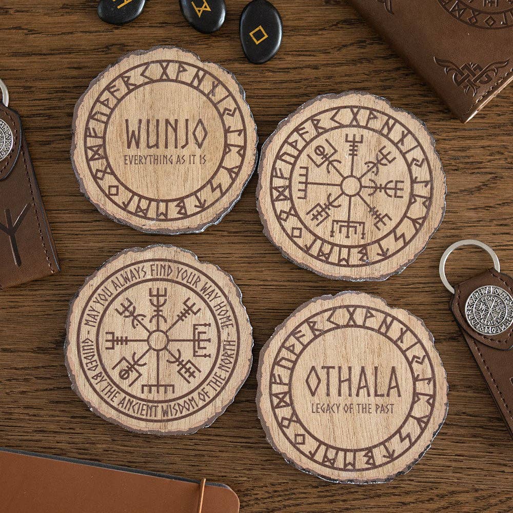Something Different Wholesale - Wholesale Coasters - Set of 4 Norse Mythology Wood Slice Coasters0