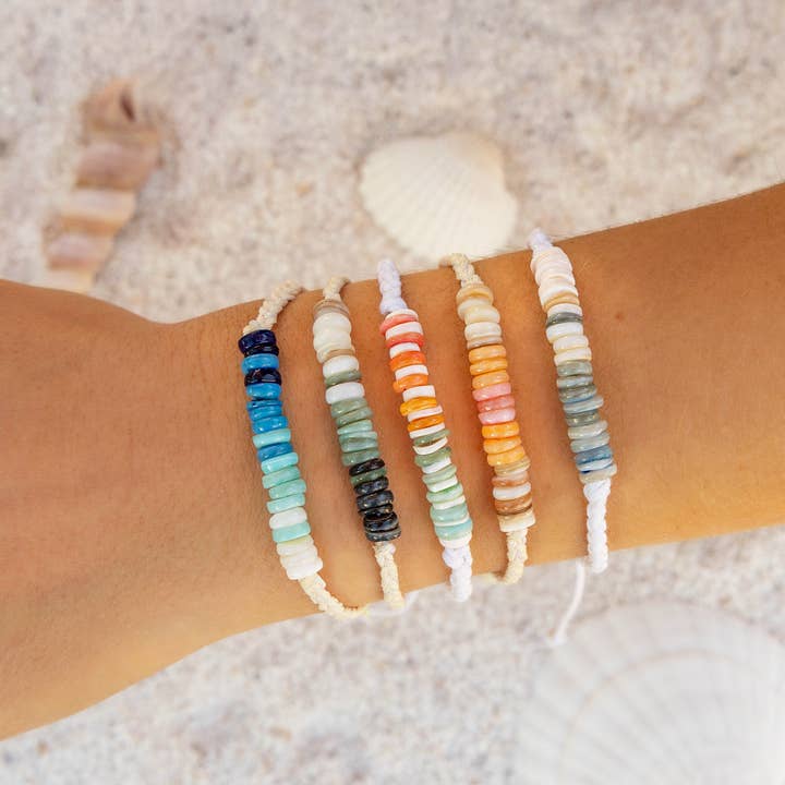Lotus and Luna - Wholesale Jewelry Set - Braided Puka Shell Bracelets (10 Pack Assortment)2