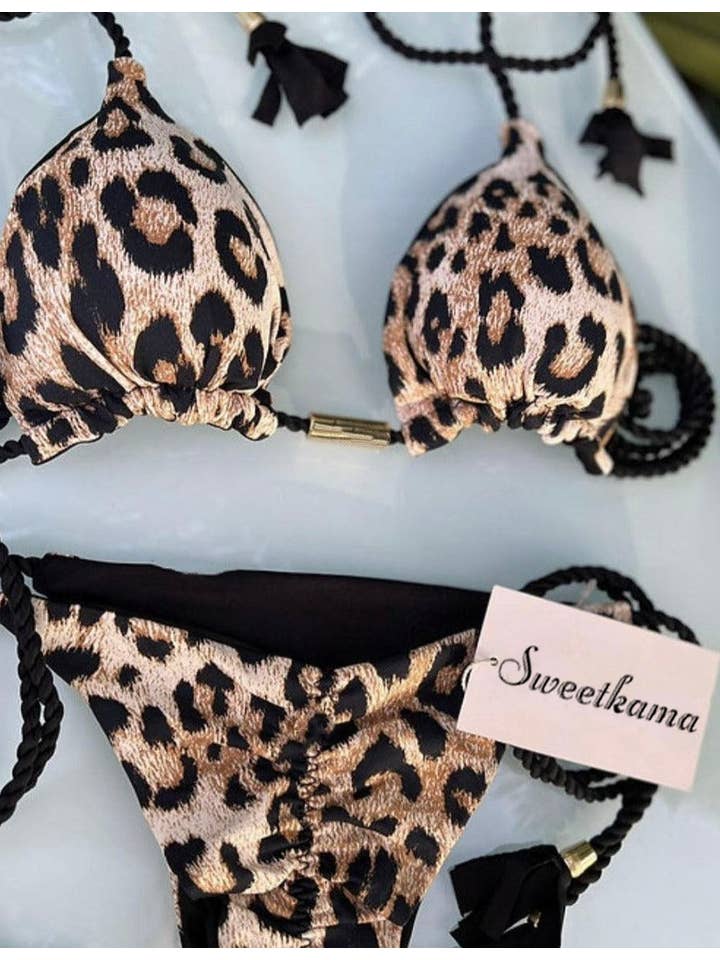 Sweetkama - Wholesale Two Piece Swimsuit - Women's - Ladies String Tie Halter Strap Sexy Bikini Set GY02