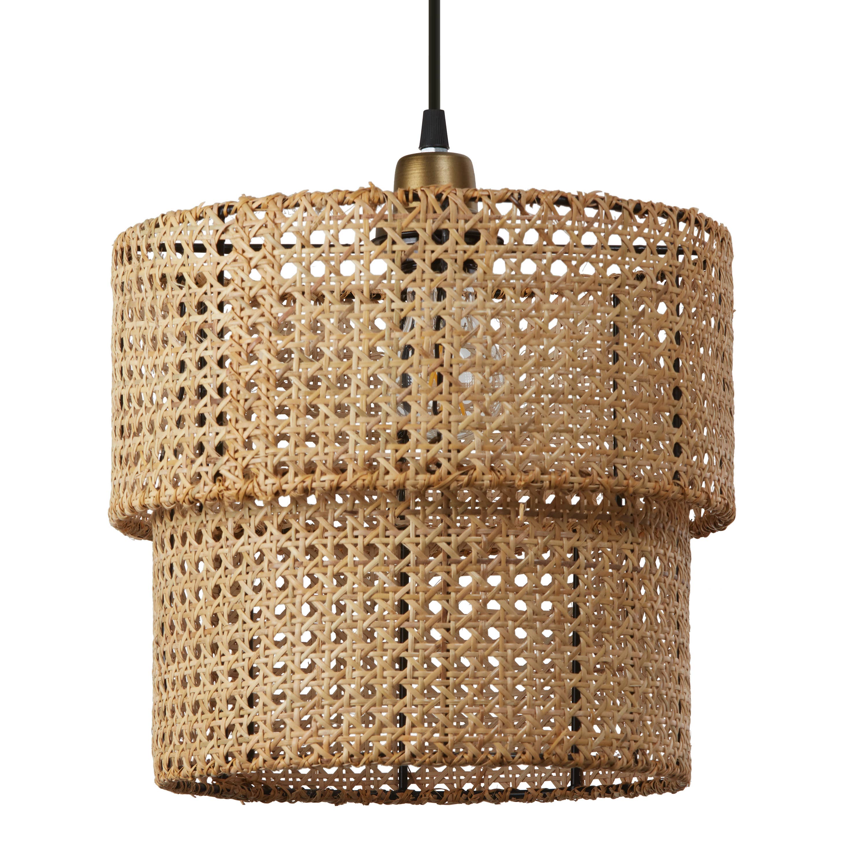 River of Goods - Wholesale Chandelier/Hanging Light - 12"W 1-Light Alvero Metal and Rattan Hanging Pendant Light3