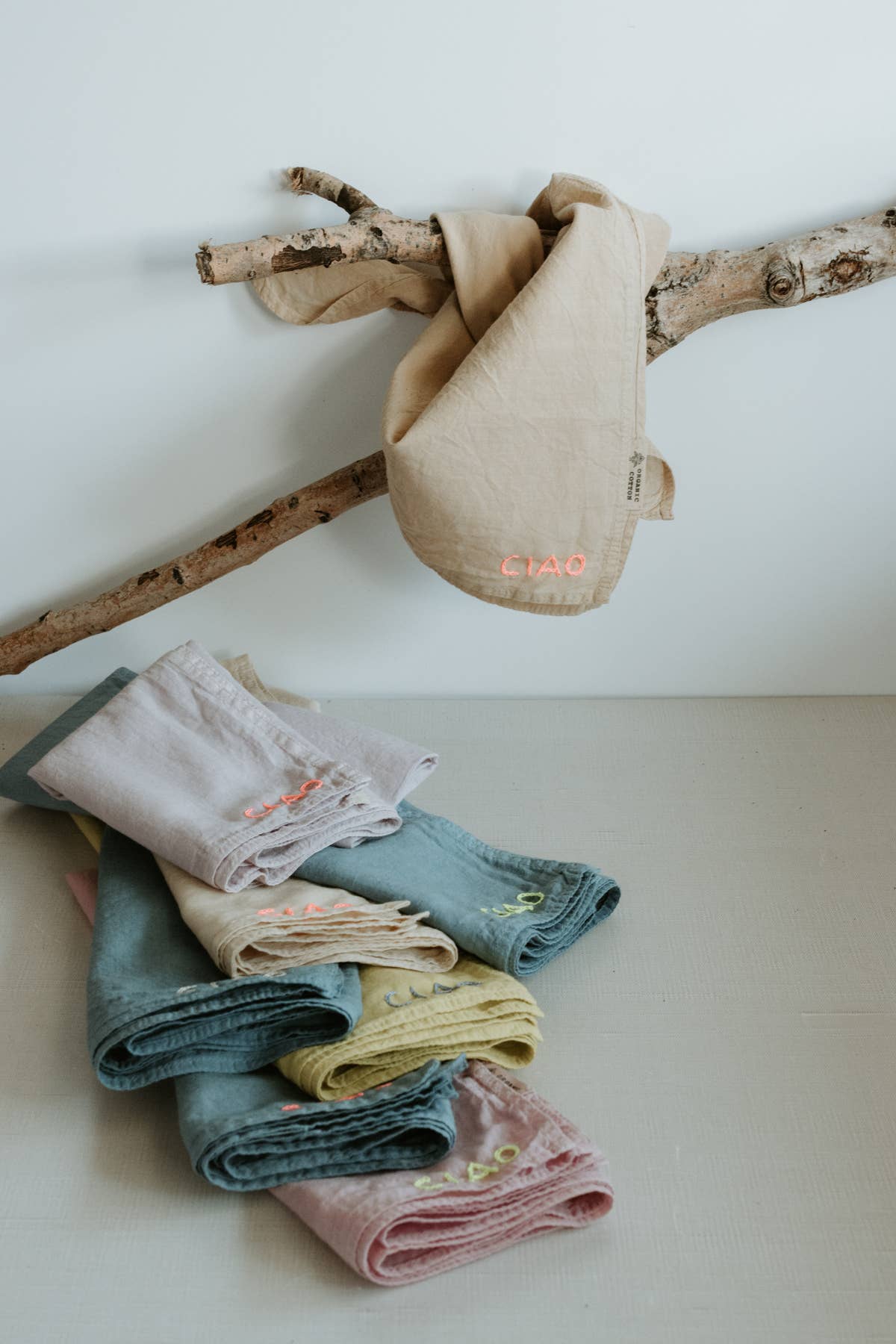 Eloise et moi - Wholesale Bandana - Women's - Hand embroidered organic cotton bandana - CIAO bandana2