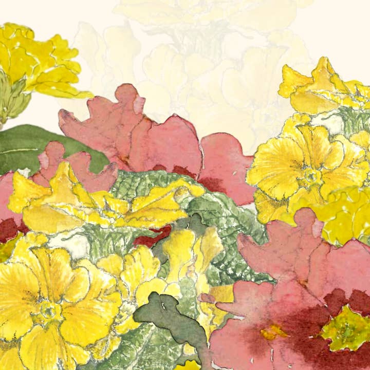 Leafy Lexicon - Wholesale Everyday Greeting Card - Primrose, greeting card