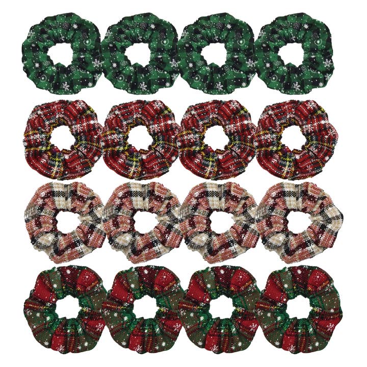 MKS America - Wholesale Scrunchie - Women's - Holiday Gift Vintage Red & Green Plaid Christmas Scrunchie4