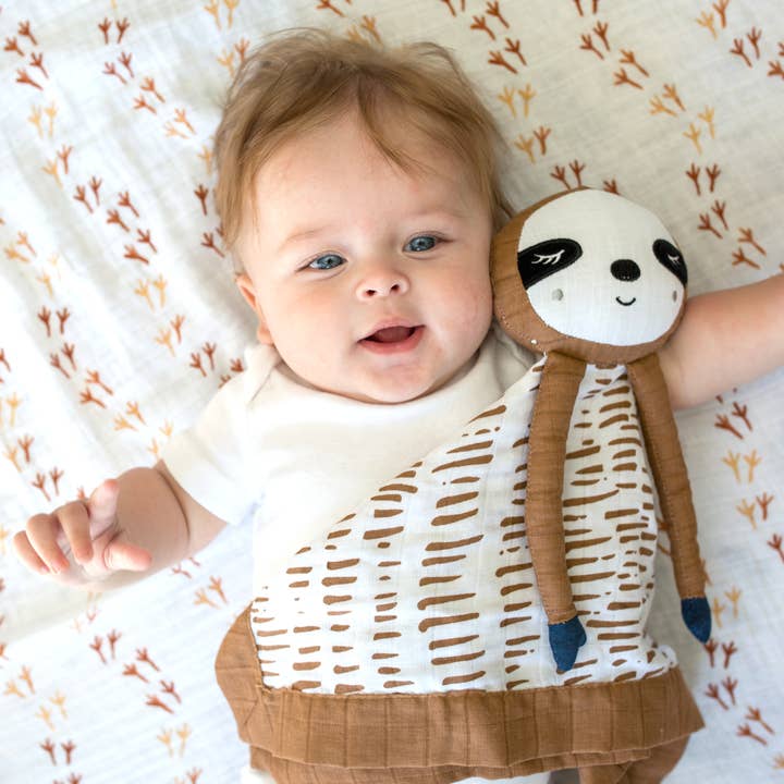 Lulujo Baby - Wholesale Security/Cuddle Blanket - Baby - Cotton Muslin Lovie – Comfort Blanket & Toy - Sloth2