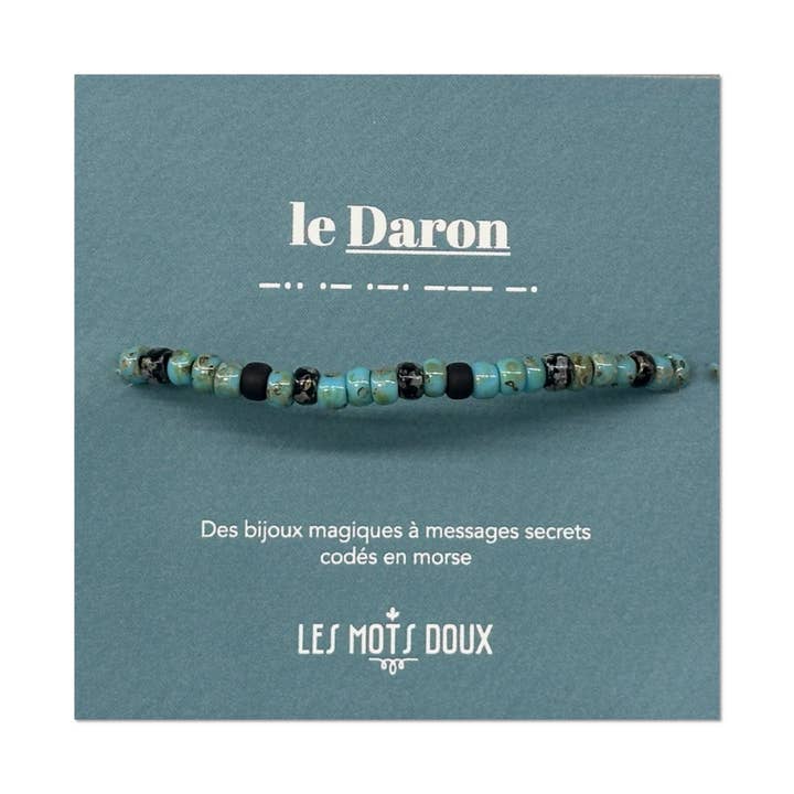 Les Mots Doux - Wholesale Beaded Bracelet - Men's morse code bracelet: the Daron1
