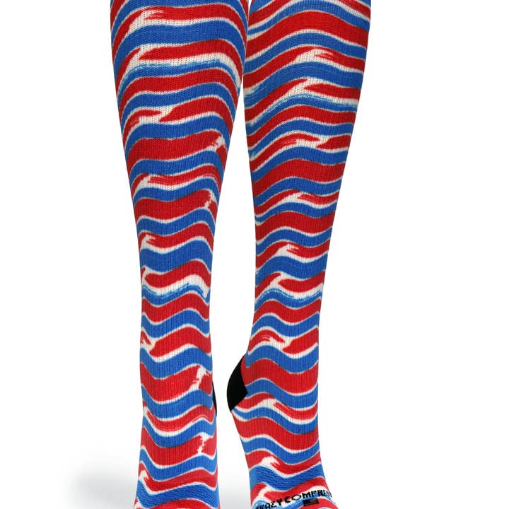 Crazy Compression - Vendita all'ingrosso Calzini - Unisex - Calze a compressione OTC 360 Waving USA (standard ed extra larghe)