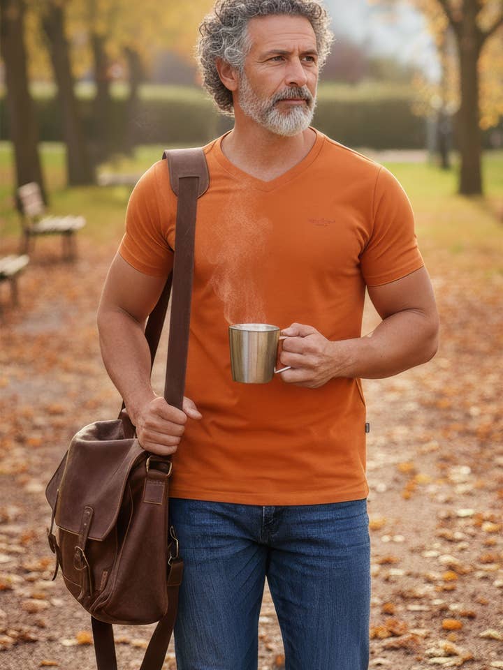 T-shirts homme unis col en V premium TV216 pour la vente par BARABAS