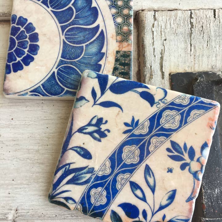 The Painted Lily - Wholesale Coasters - In Blue stone coasters -case of 41