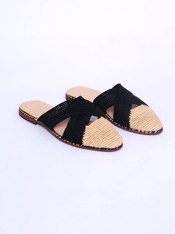 RAFFIA SLIDES,Raffia Sandals,Handmade Shoes,Raffia Shoes, Shoes For Her,Beach Shoes, Moroccan Sandals for wholesale by isli and tisli