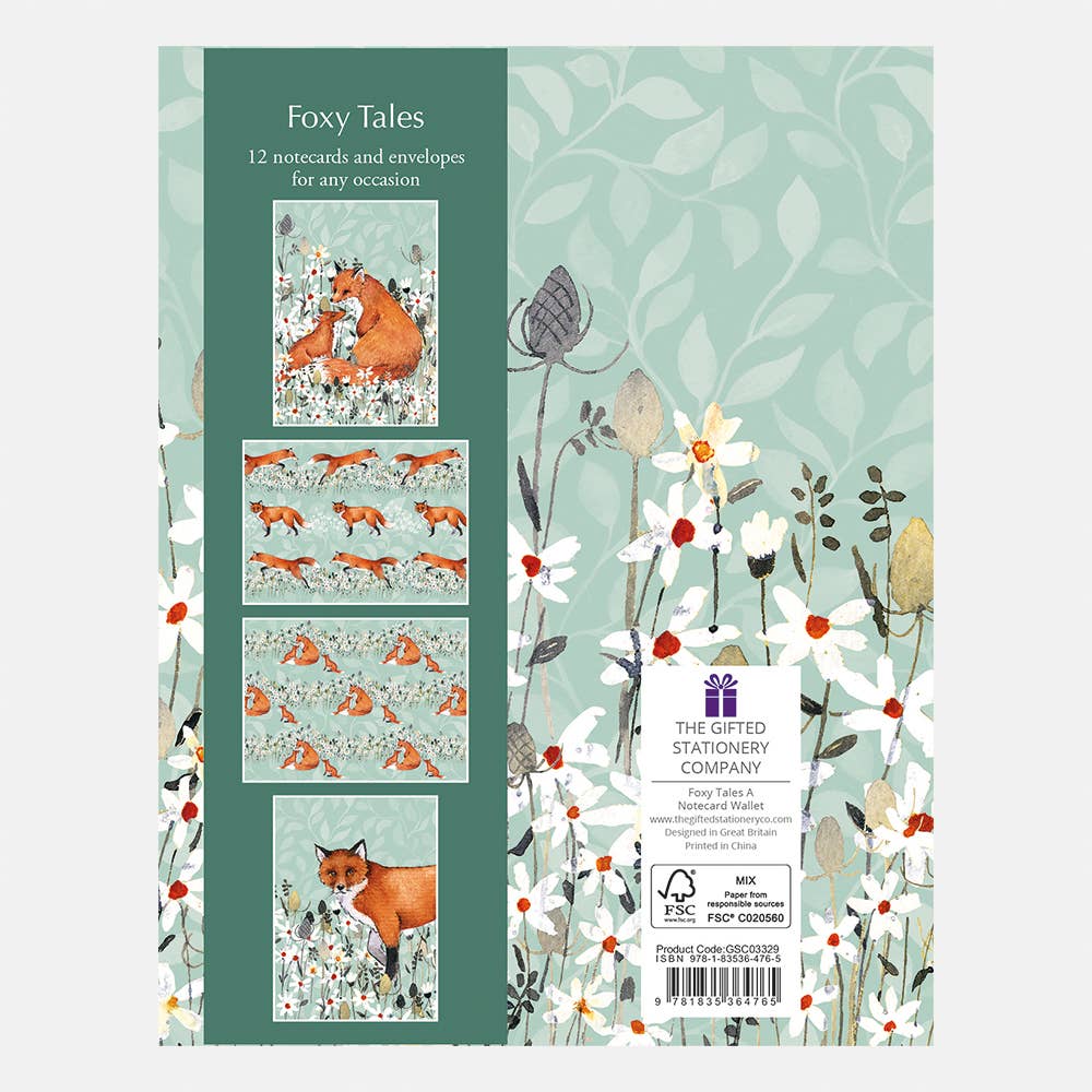 The Gifted Stationery Company - Wholesale Stationery/Notecard Set - Notecard Wallet - Foxy Tales A1