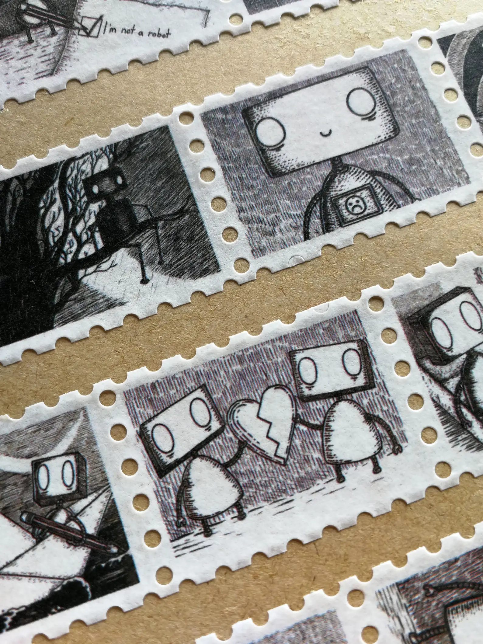 Jon Turner Illustration - Vente Rubans adhésifs Washi - Ruban adhésif Washi Robot Stamps, format paysage2