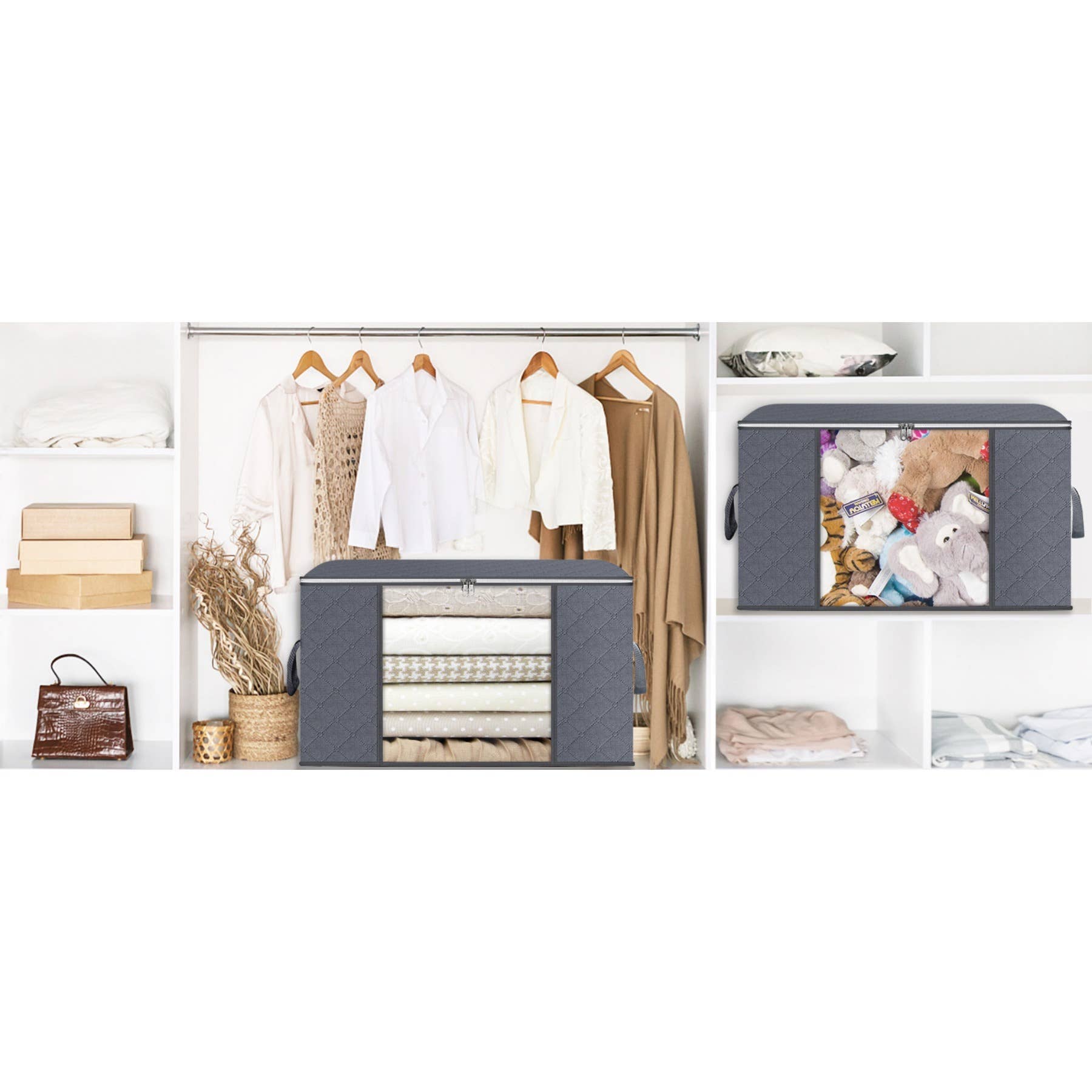 wandf - Wholesale Storage Bin - Horizontal Quilt Foldable Storage Bag-Non-Woven Storage Box24