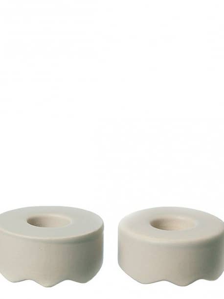 Set Of 2 Wave Candle Holder, Light Brown Matte for wholesale by Lübech Living
