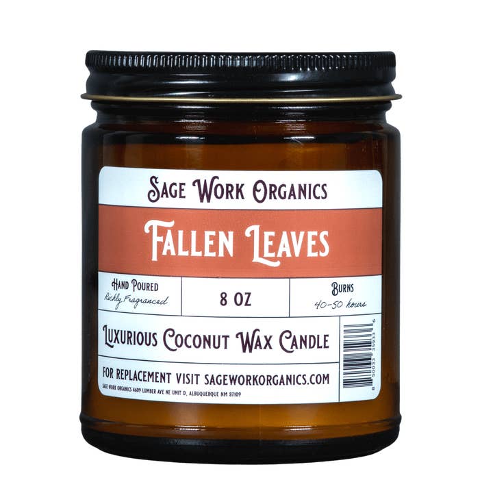 Fallen Leaves Candle for wholesale by Sage Work Organics Inc.