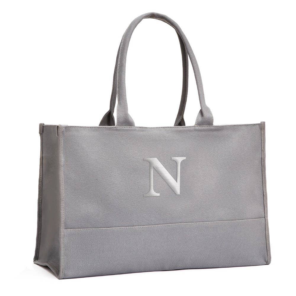 Weddingstar Inc. - Wholesale Tote bag – Women's - Large City Cotton Canvas Fabric Tote Bag - Grey1