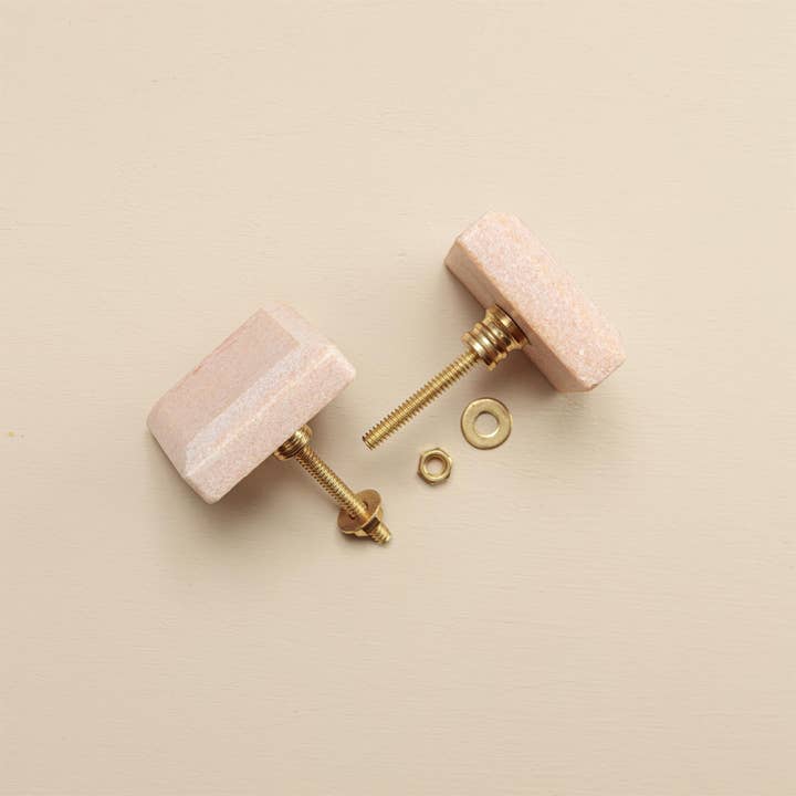 Chickidee - Wholesale Knob/Pull - Mila Blush Stone Rectangle Drawer Knobs5