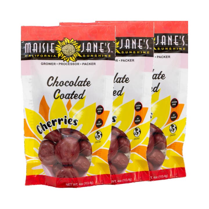 Chocolate Coated Cherries 4 oz. - Reclosable Pouch for wholesale by Maisie Jane’s