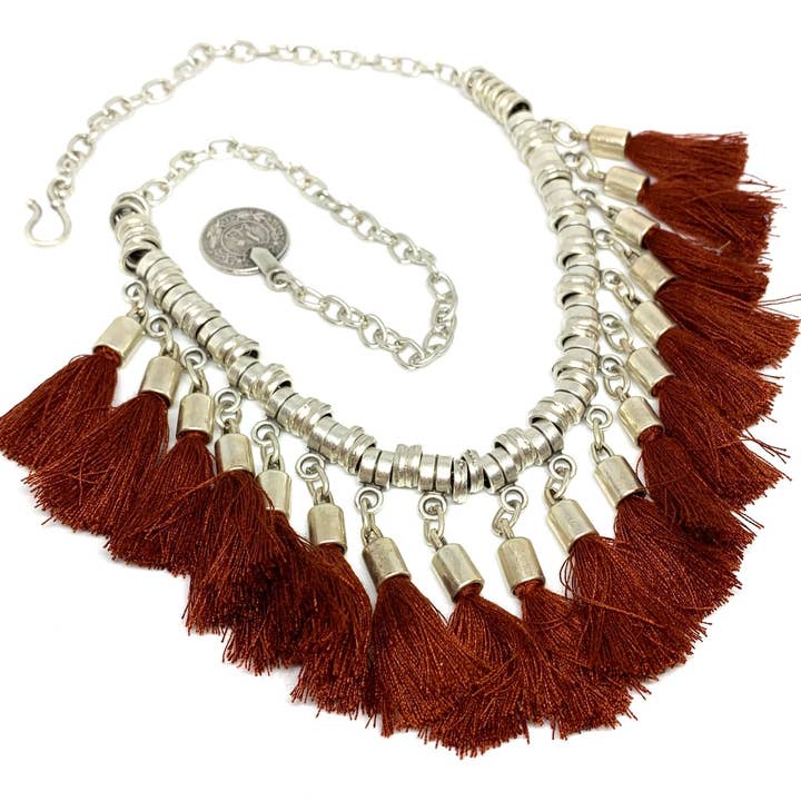 Merlot Tassel Necklace for wholesale by Turkish Delight Jewelry