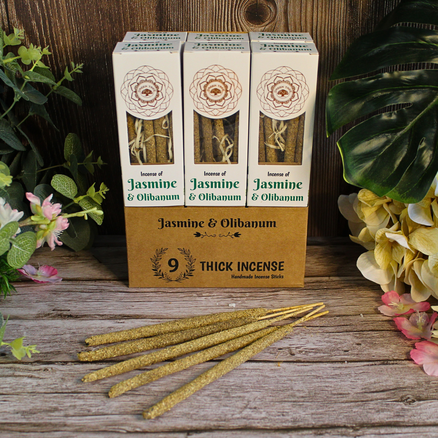 Green Tree - Wholesale Incense - Green Tree Jasmine & Olibanum Botanical Thick Incense Sticks3
