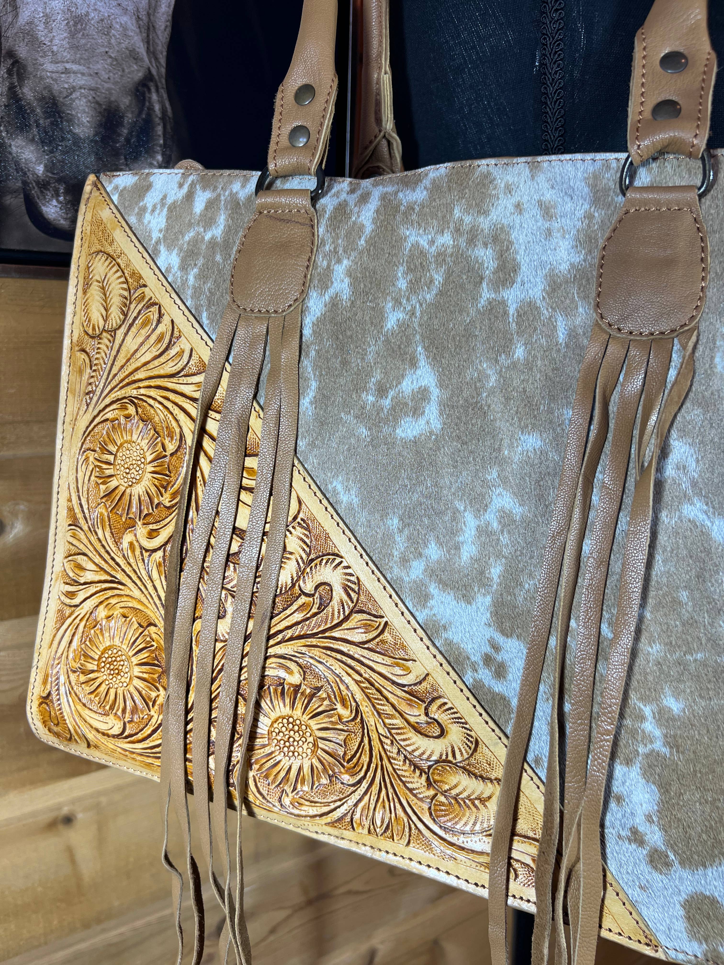 Westrian International - Wholesale Tote Bag - Women's - Western Executive Tooled Leather Cowhide Tote Purse4