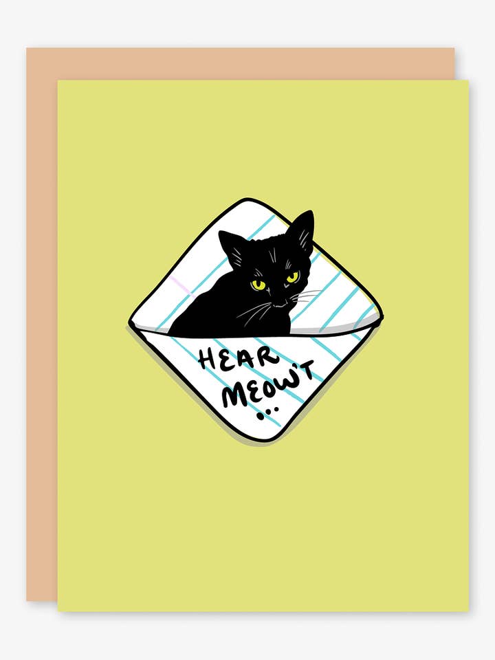 Hear Meow't Passed Note Card for wholesale by Stacey O'Nary