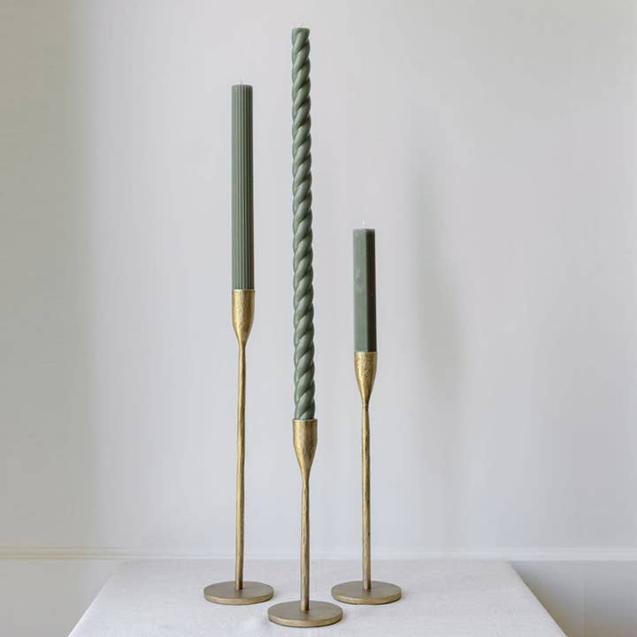 CG Hunter - Wholesale Candle Holder - Handcrafted Antique Brass Candlesticks - Set of 3