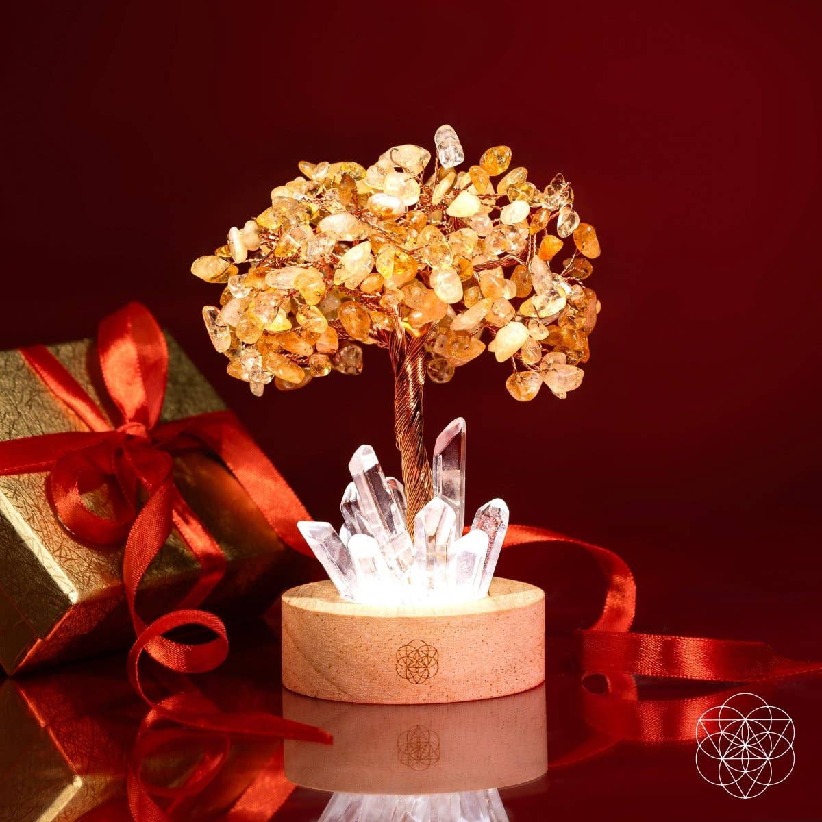 Conscious Items - Wholesale Accent/Desk Lamp - Golden Lamp of Wealth - Citrine Tree1